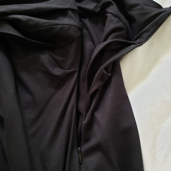 DVF Solid Black One Shoulder Mini Dress LBD - Picture 6 of 8